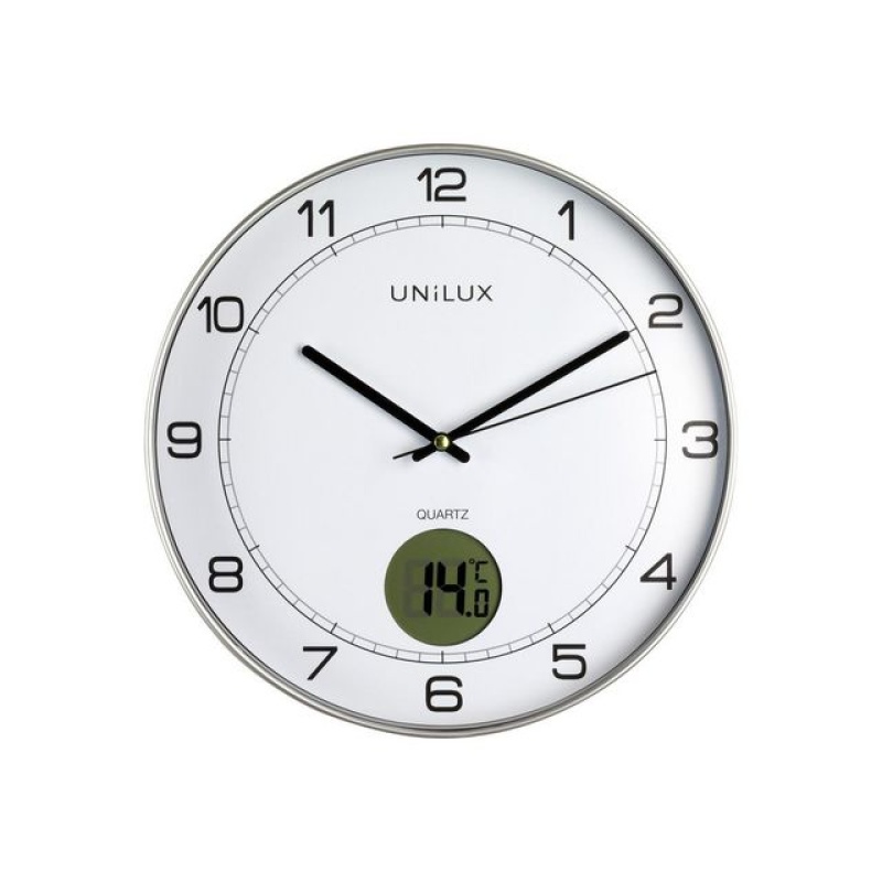 Klok Unilux Tempus rond 30,5cm zilver