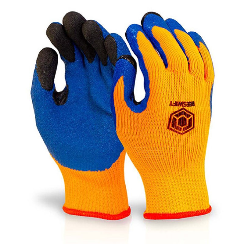 Handschoen latex thermo oranje 09/ds10