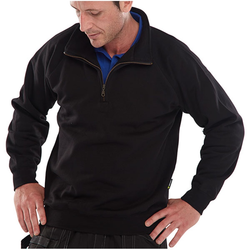 Sweatshirt zip zwart 3XL