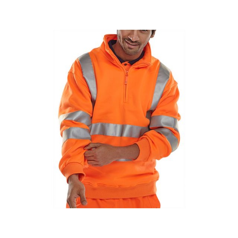 Sweatshirt met rits oranje S