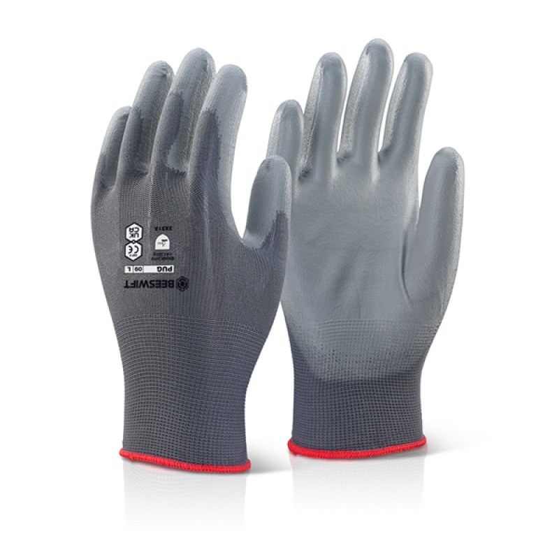Handschoen PU coated grijs XL/ds10