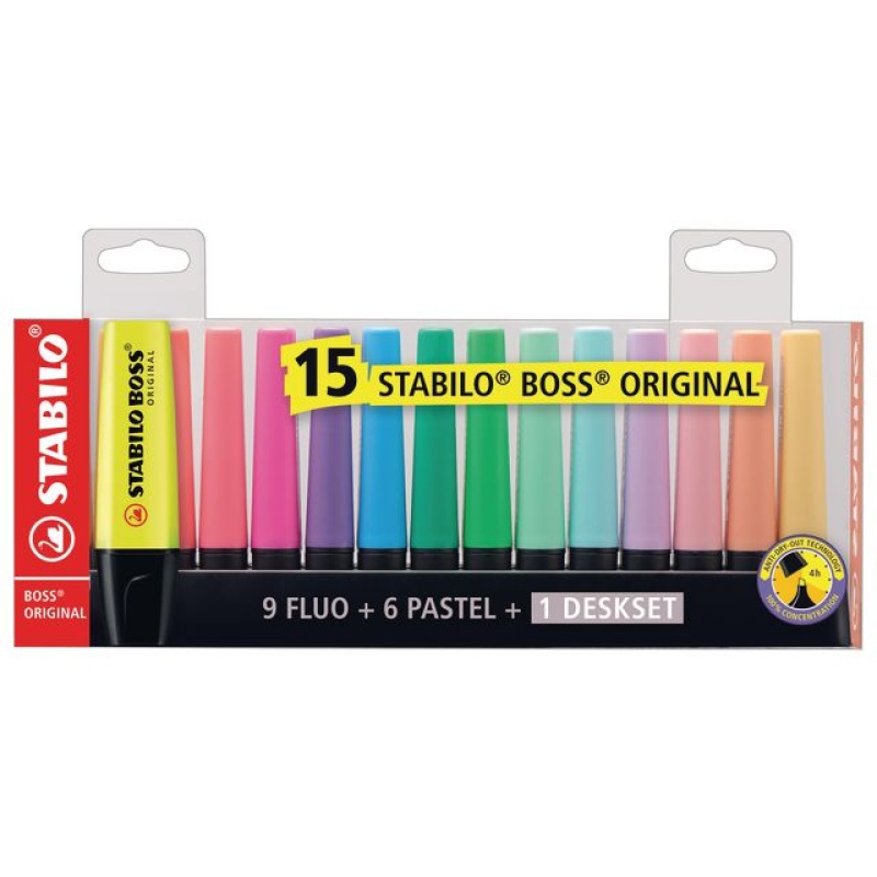 Tekstmarker BOSS deskset ass/pk15