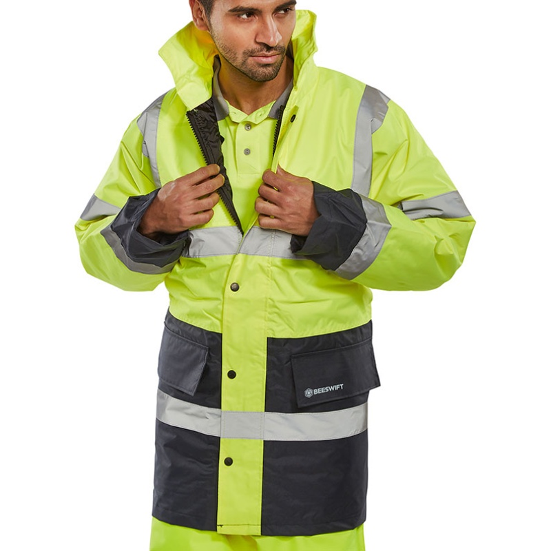 Werkjas Traffic saturn geel/navy L
