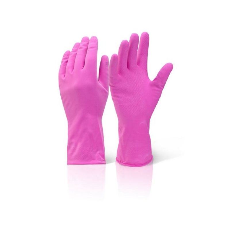 Huishoudhandschoen roze S/ds10
