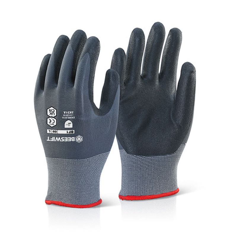 Handschoen nitrile gecoat zwgs XL/ds10