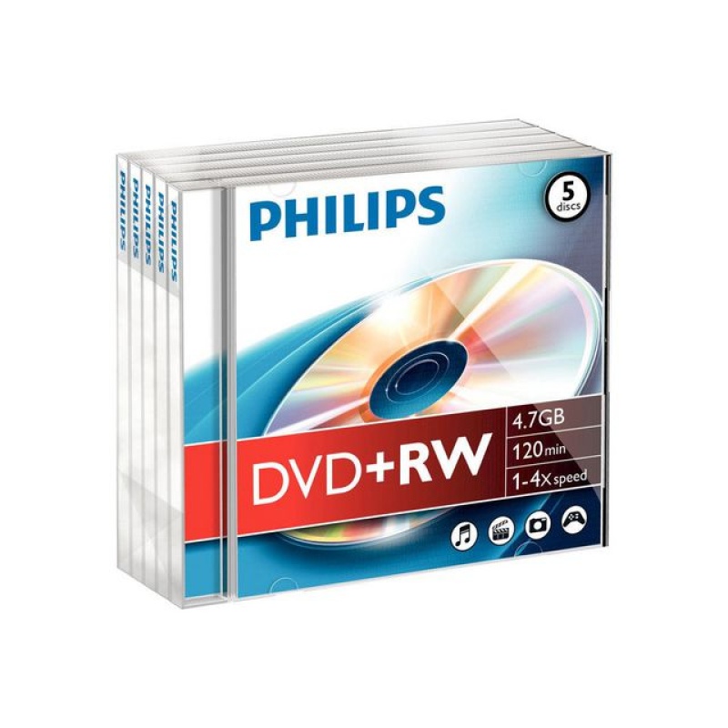 DVD+RW Philips 4,7GB JC/pk5