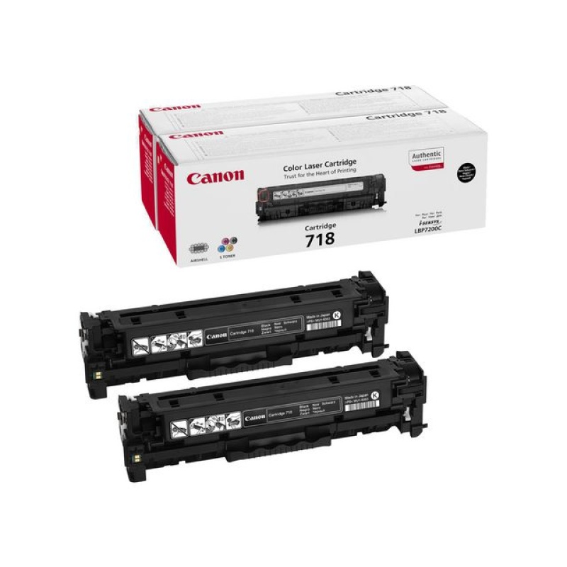 Toner Canon 718 Bk zwart/pk2