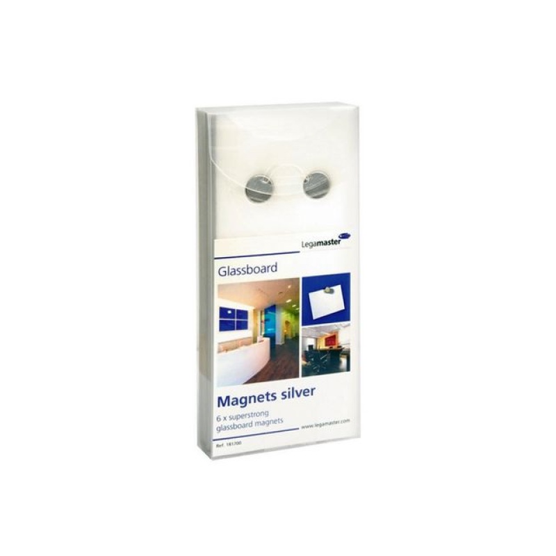 Magneet glasbord lega12x7mm zilver/pk6