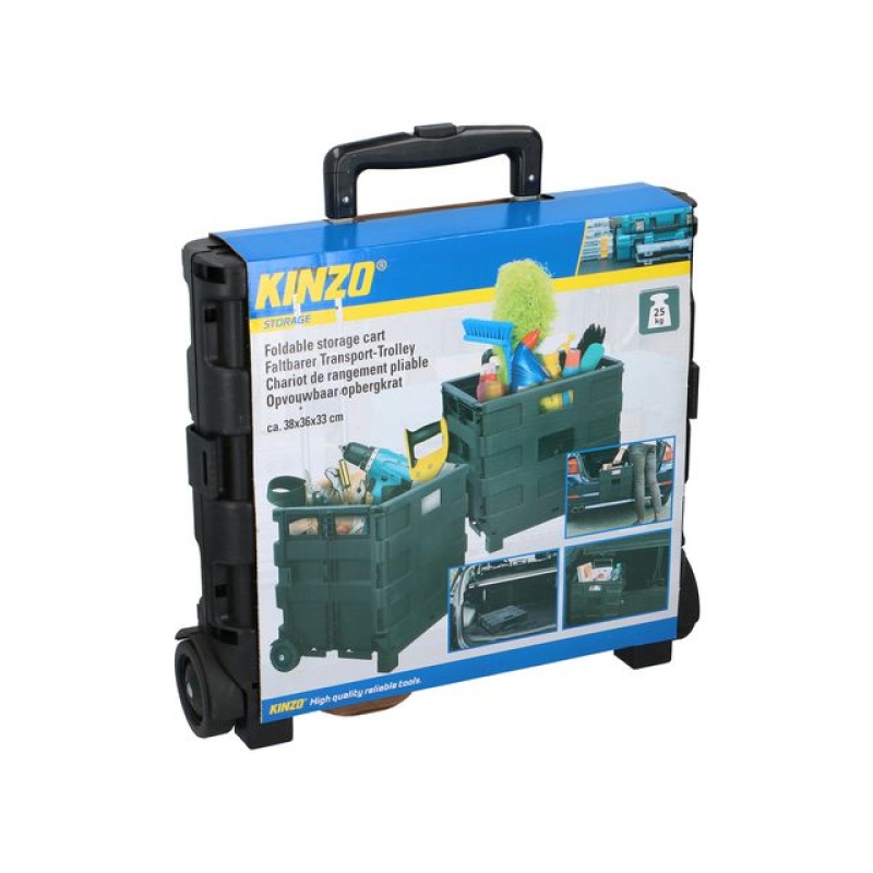 Opbergkrat trolley 38x36x33cm opv zwart