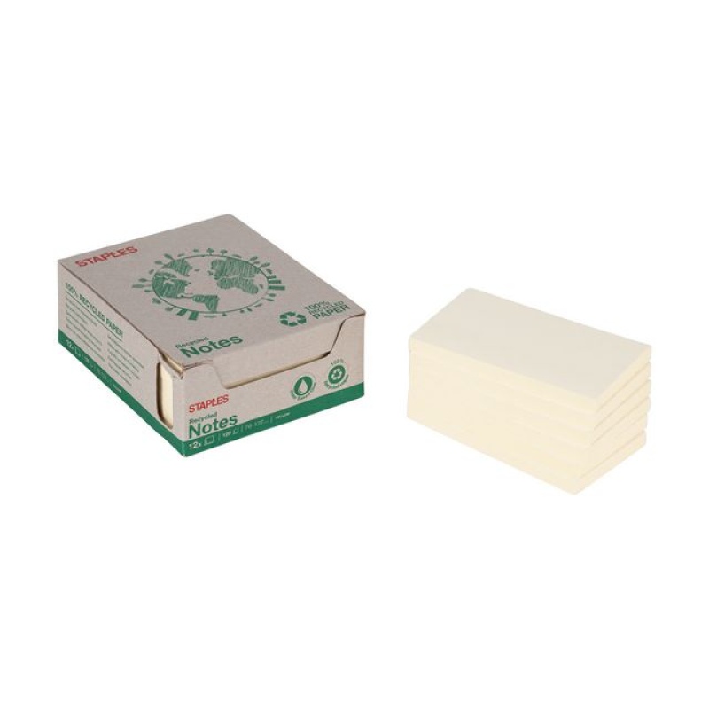 Notitieblok recycled SPLS 76x127 gl/pk12
