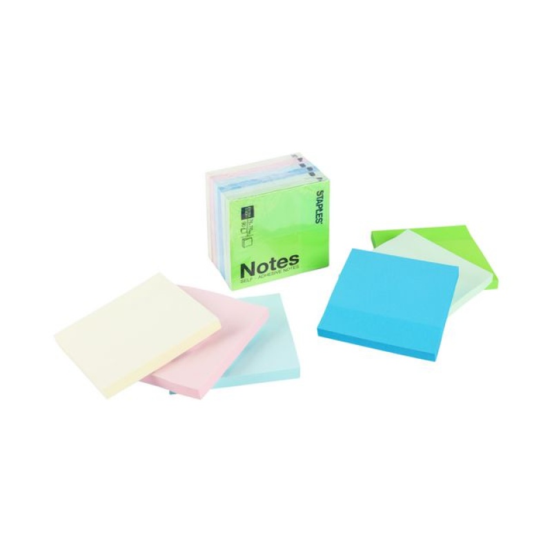 Notitieblok SPLS SS 76x76mm ass/pk6