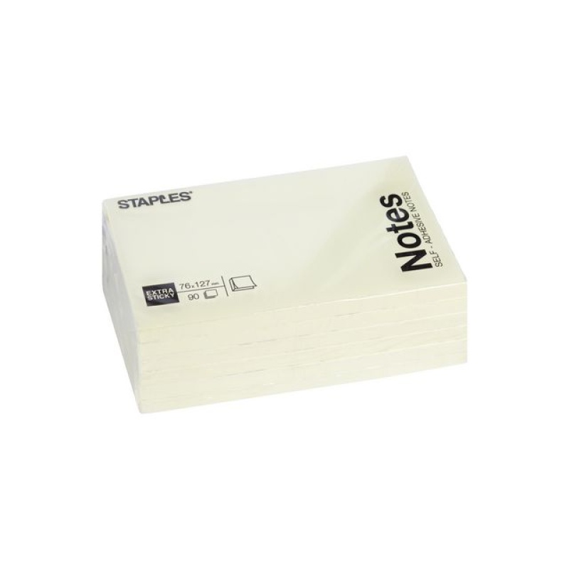 Notitieblok SPLS SS 127x76mm geel/pk6