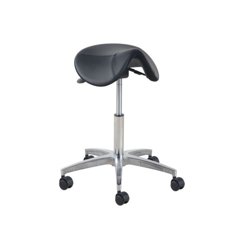 Zadelkruk Matera medium aluminium zwart