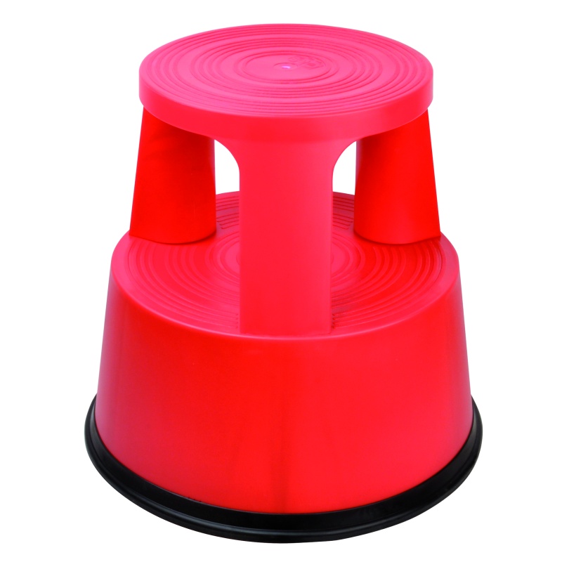 Opstapkruk mobiel kunststof rood