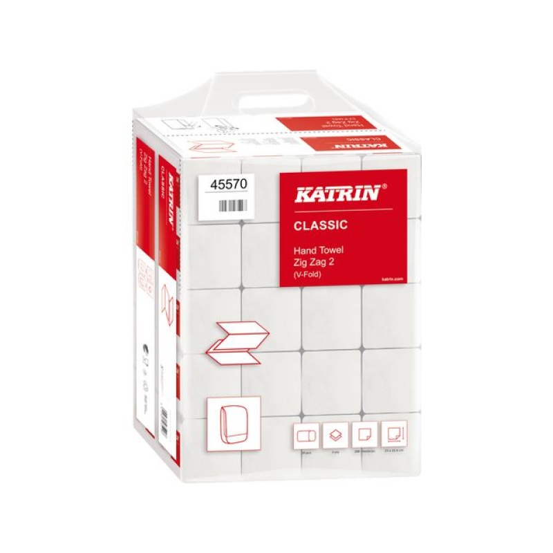 Handdoek Katrin 2L zz-vouw wit/pk20x200v