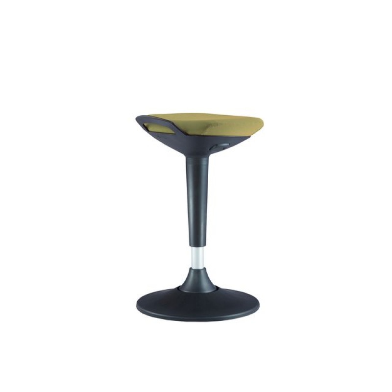 Kruk Frame zwart Zitting stof olijf