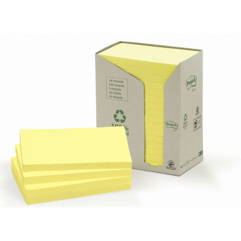Notitieblok Post-it rec 76x127 gl/pak16