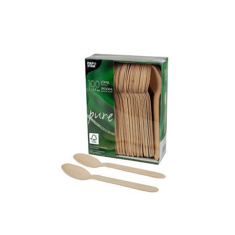 Lepel hout pure 15,7cm/pk100