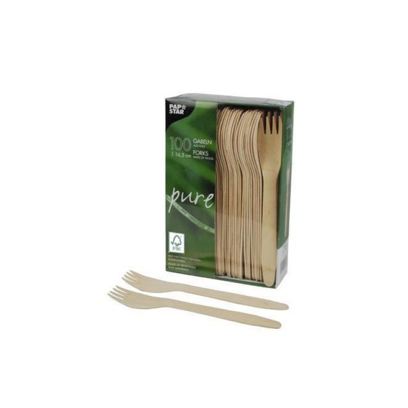 Vork hout pure 16,5cm/pk100