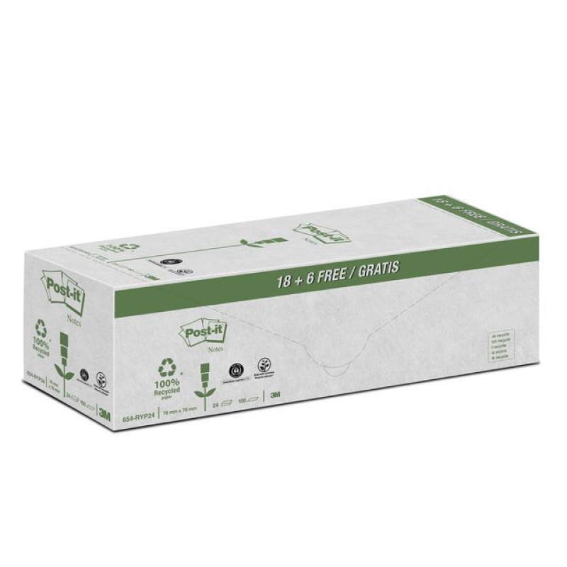 Notitieblok Post-it rec 76x76 gl/pk24