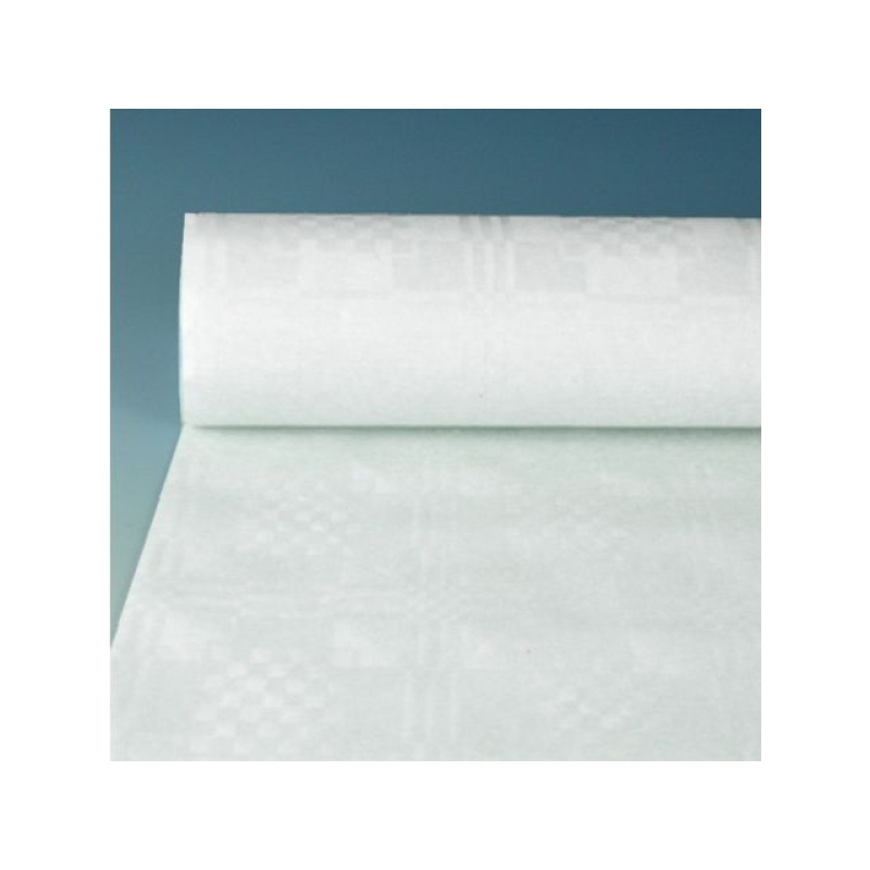 Tafelkleed op rol 50mx120cm damast wit