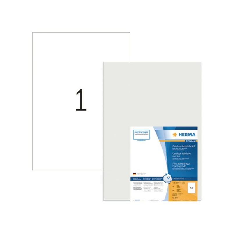Etiket HERMA 297 x 420 mm wit/pak 40 vel