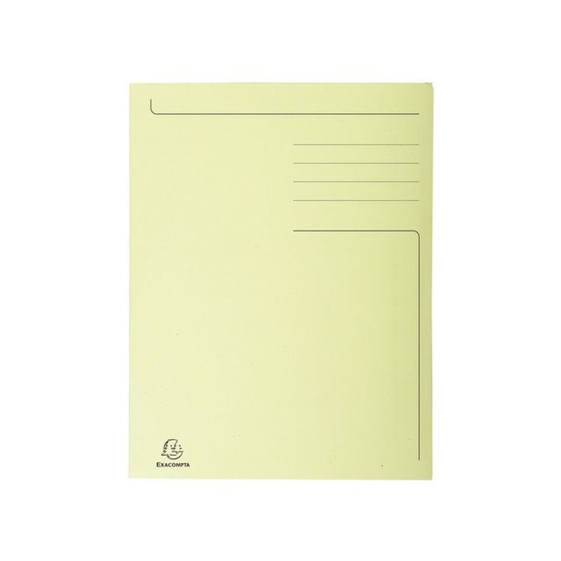 Stofklepmap folio 280g 3-kl geel/pk50