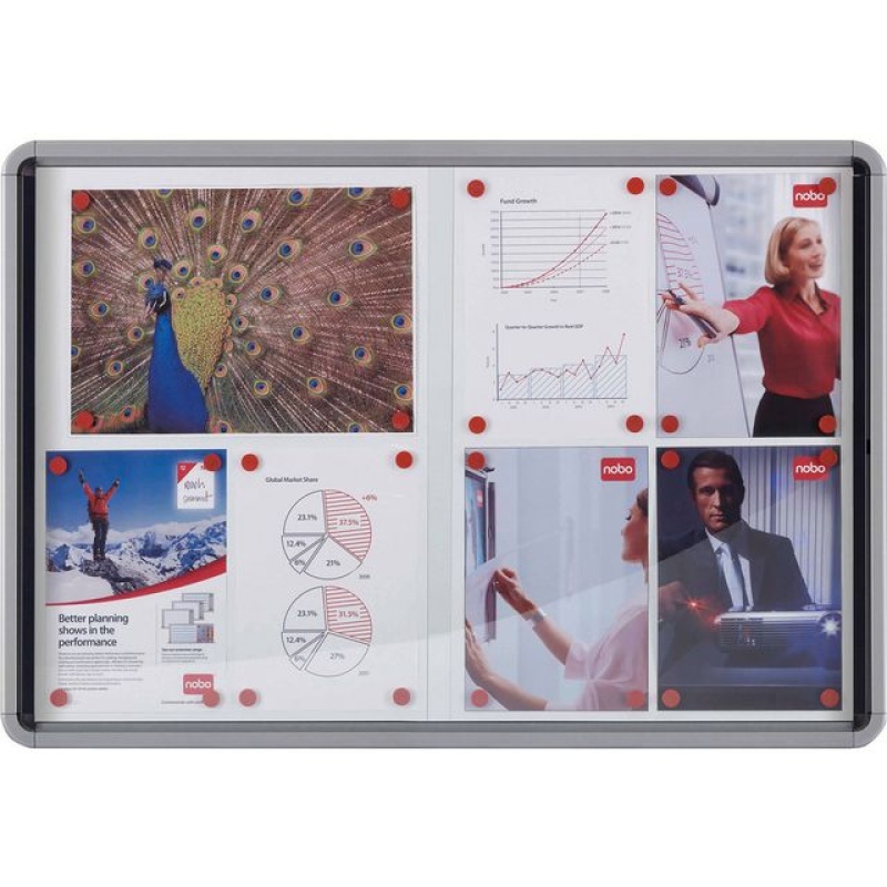 Vitrine Nobo binnen 15xA4 magnetisch