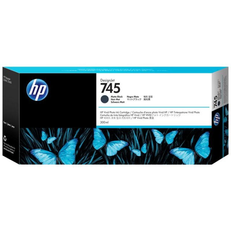 Inkjet HP 745 Mat Zwart 300 ml