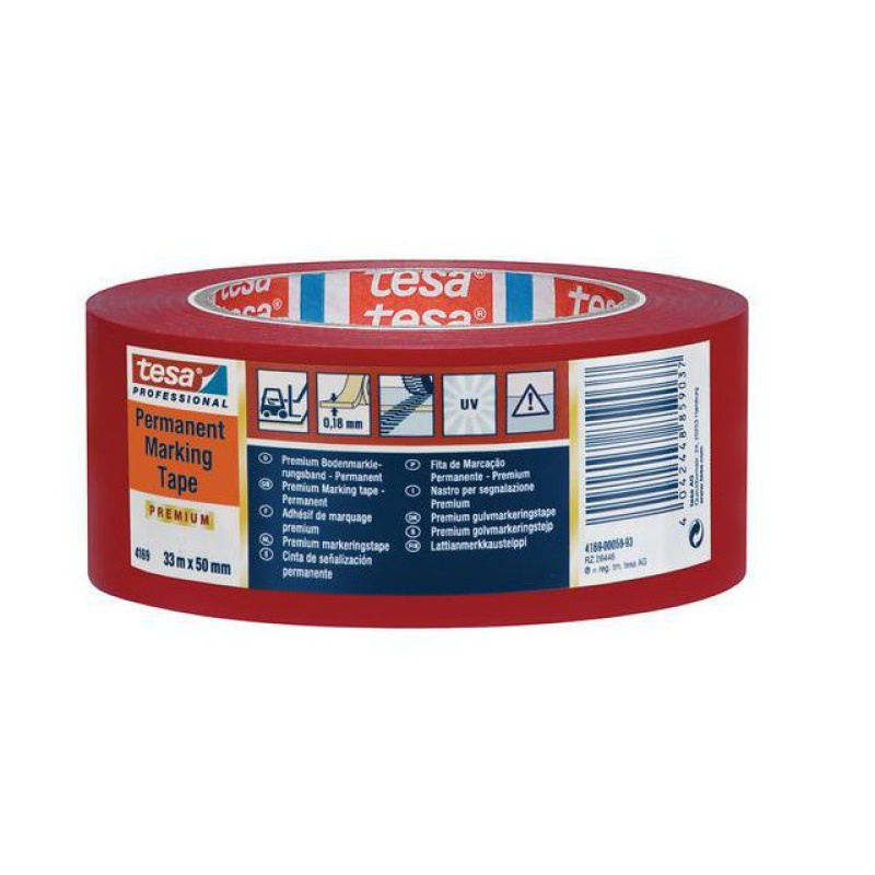 Markeringstape Tesa 4169 50mmx33m rood