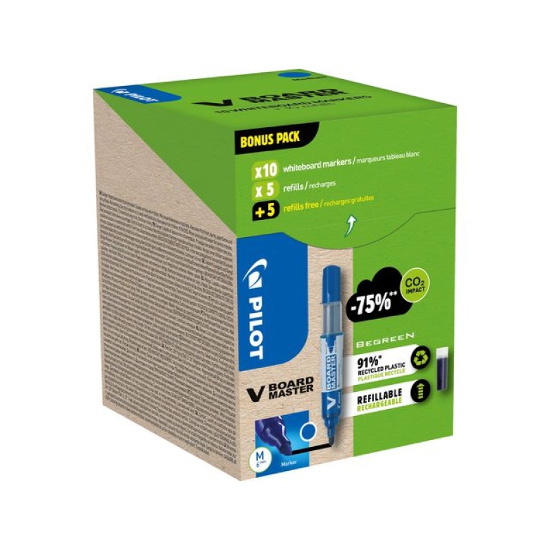 Whiteboardmarker GP V-Board blauw/10+10