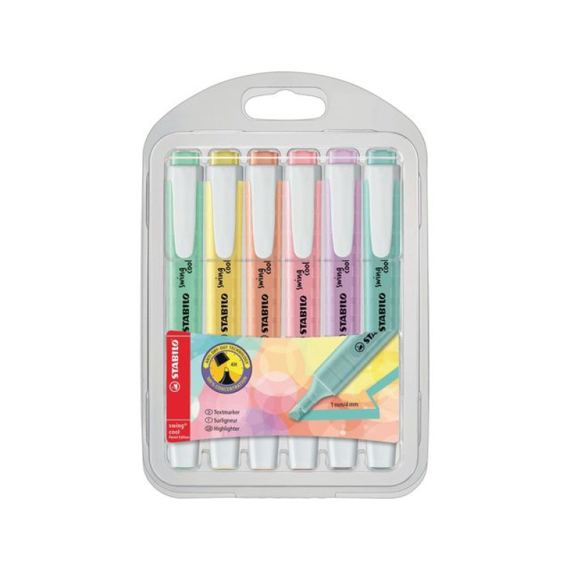 Tekstmarker SWING COOL pastel ass/pk6