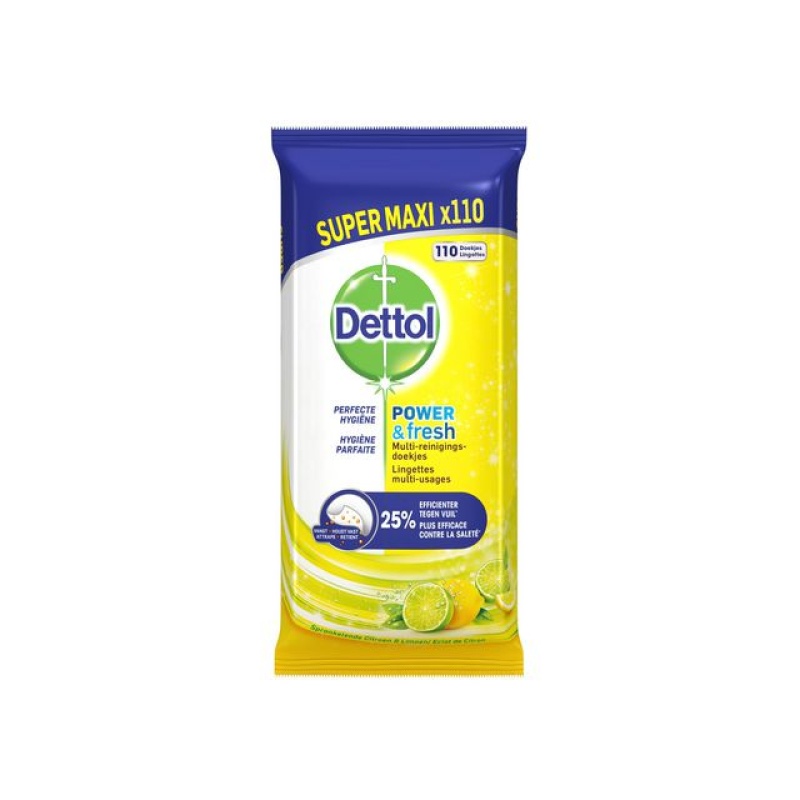 Reinigingsdoek Dettol maxi citroen/pk110