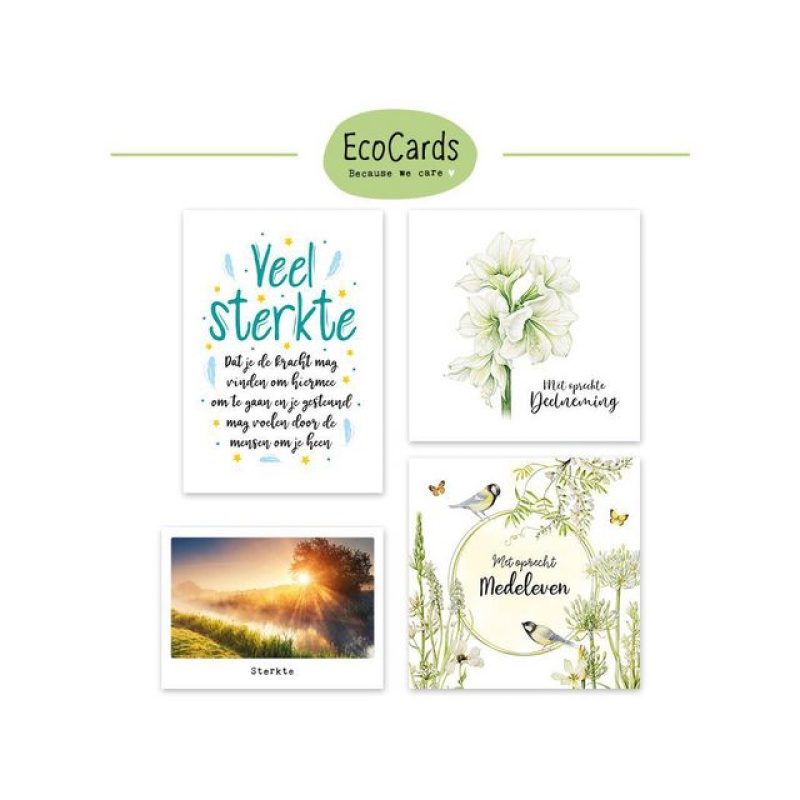 Wenskaart Eco condoleance/sterkte/pk12