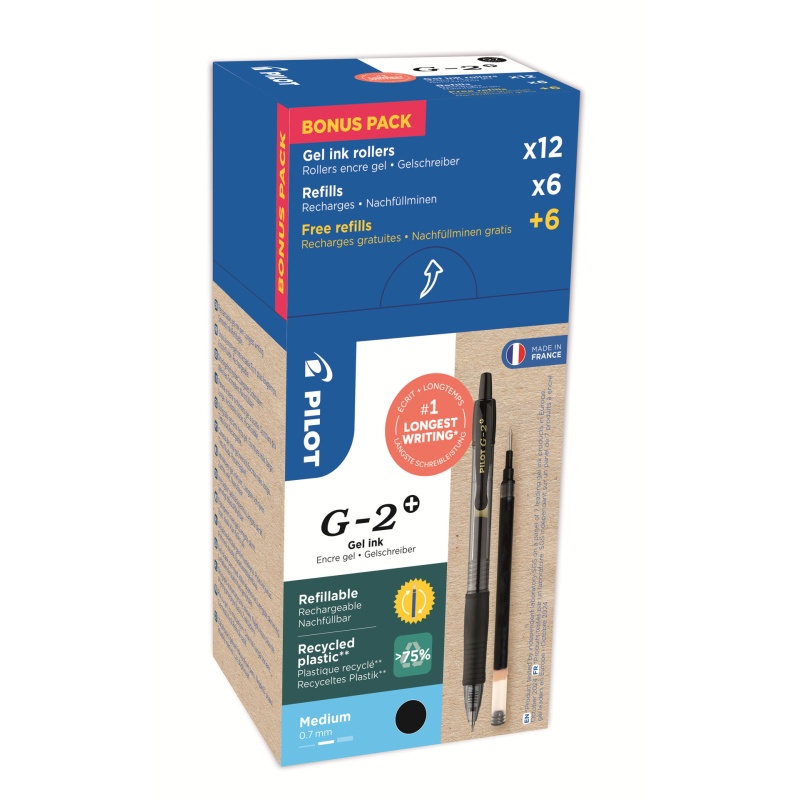 Gelpen Pilot Greenpack G2+ M zwart/12+12