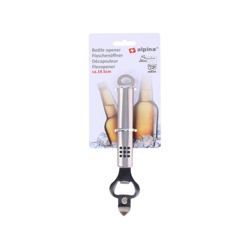 Flesopener Alpina 19,5cm rvs/pp