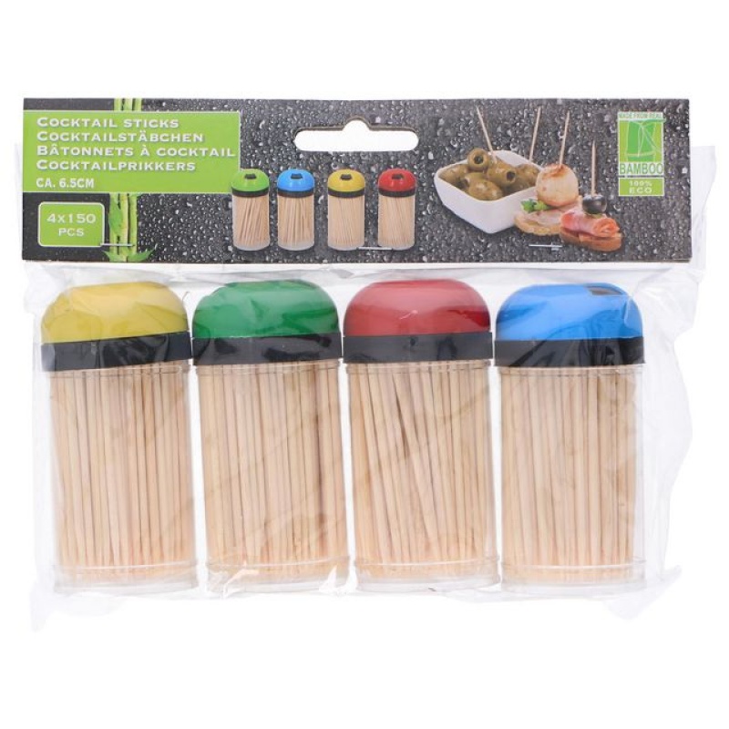 Cocktailprikker bamboe 6,5cm/pk4x150