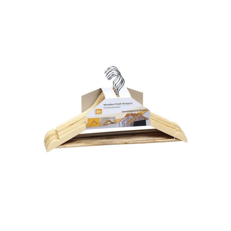 Kledinghanger 44x23cm hout/pak 8