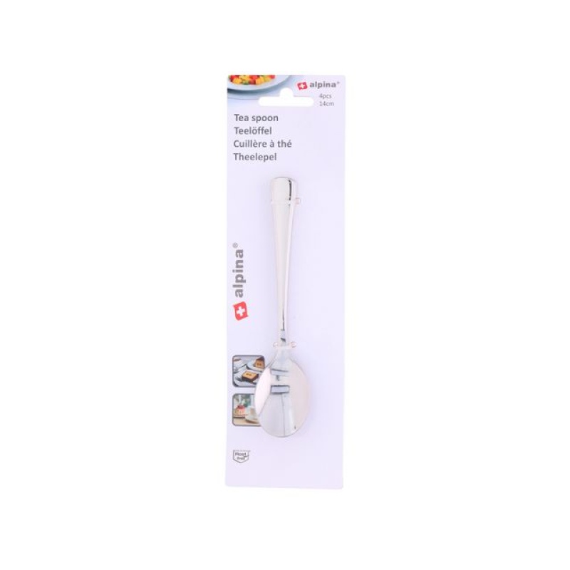 Theelepel Alpina 14cm rvs/pk4