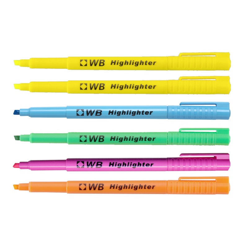 Tekstmarker WB assorti/pk 6