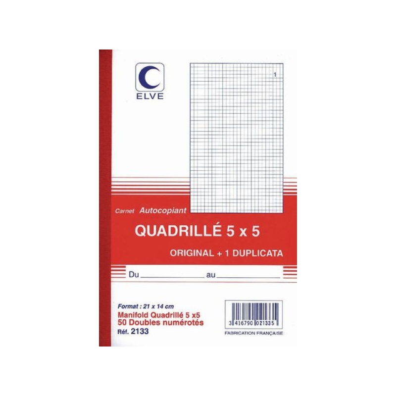 Orderboek A4 zelfkop dupli 5x5 ruit wt/5