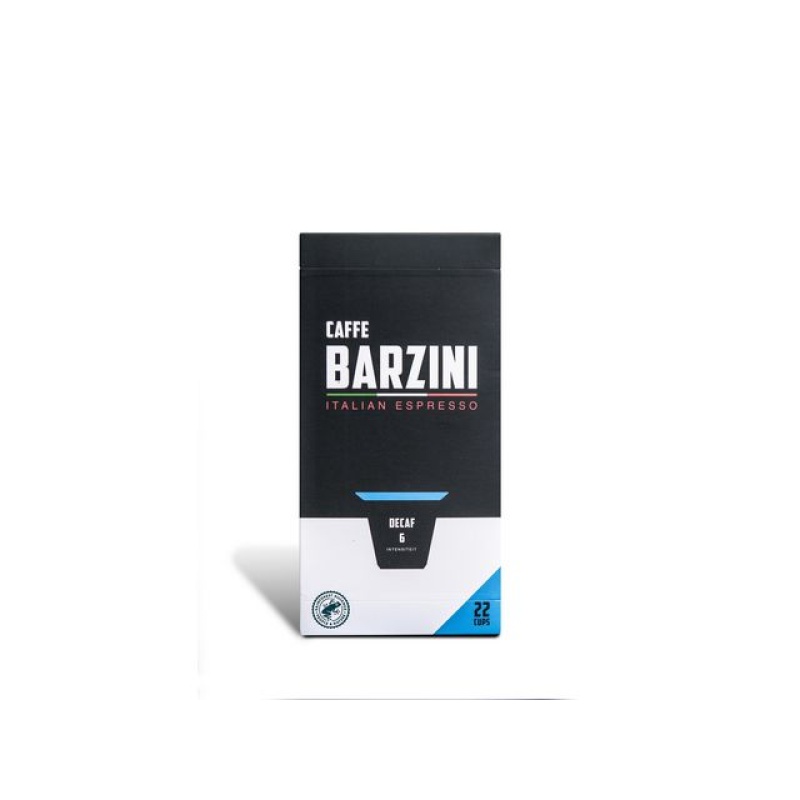 Koffie capsules Barzini Decaf RFA/pk6x22