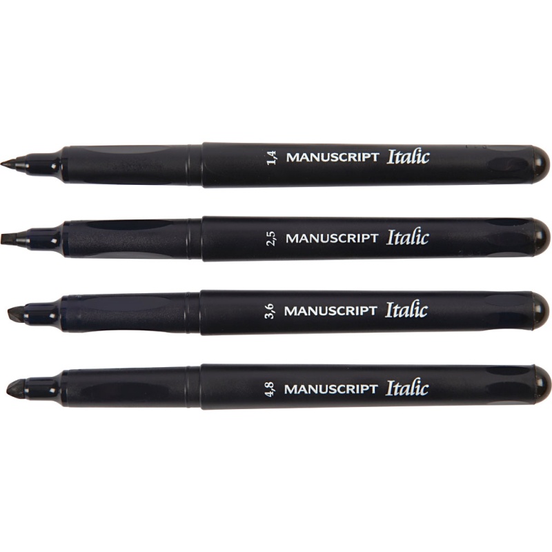 Kalligrafeerstift 1,4/2,5/3,6/4,8mm zw/4