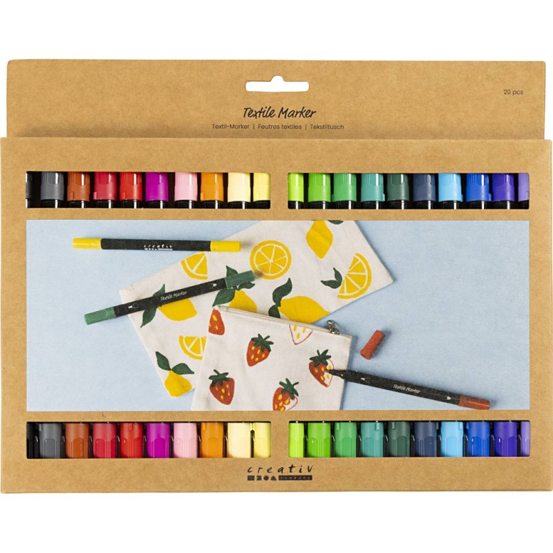 Textielstift 2,3+3,6mm standaard kl/pk20