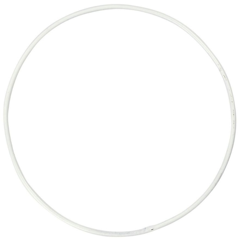 Draadring D30cm dikte 3mm metaal wit/pk5