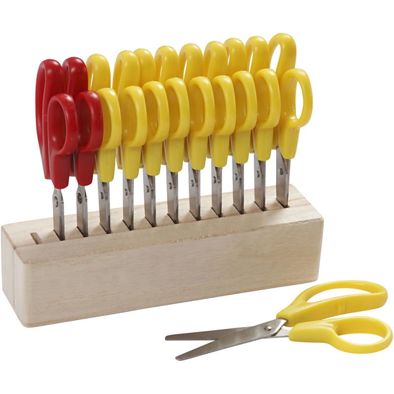Schaar kind 12,5cm rond m/houder/pk12
