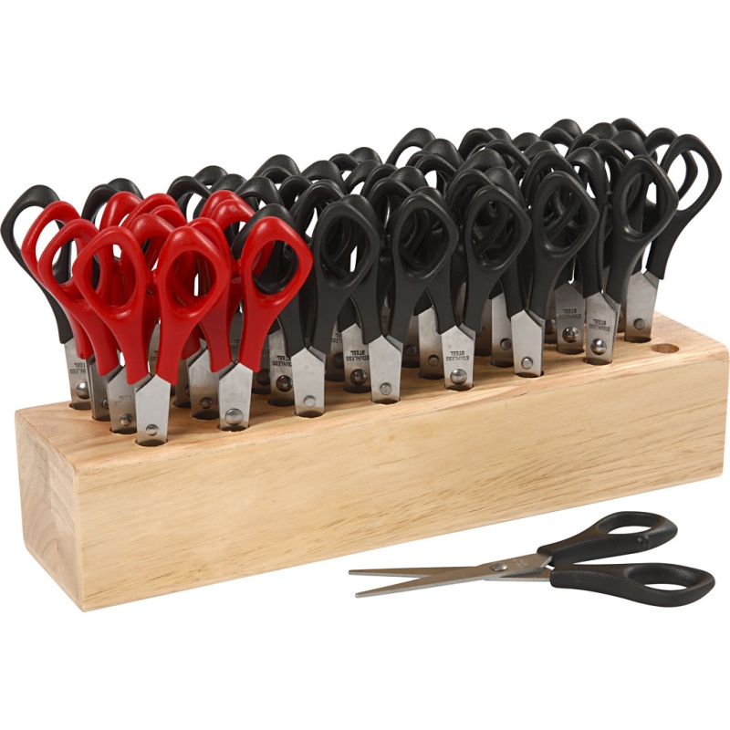 Schaar kind 14cm m/houten rek/pk32