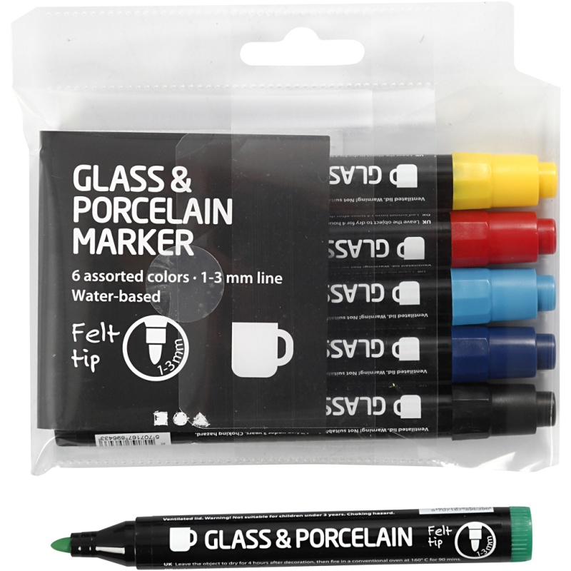 Glas/porseleinstift 1-3mm sd ass/pk6