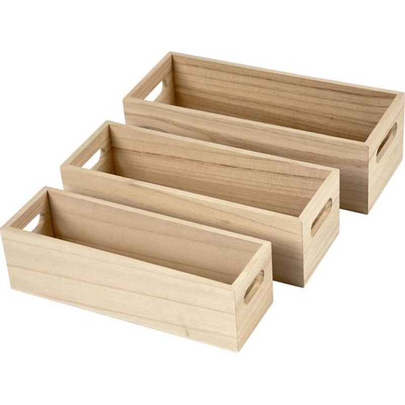 Opslagkrat H6,5-7,5cm L22+23,5+25cm/pk3