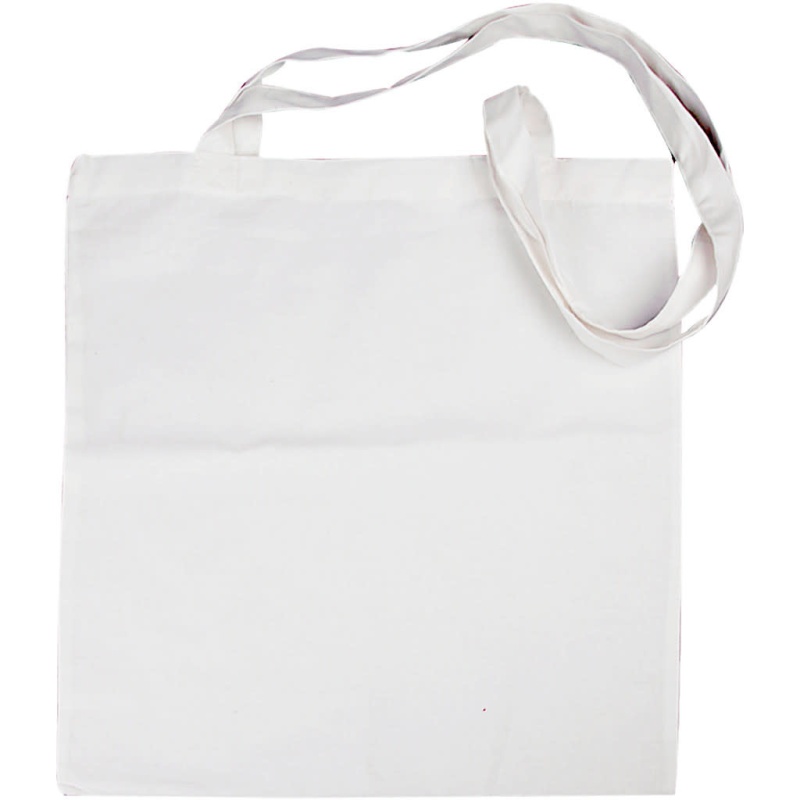 Draagtas 38x42cm m/lange hengsels wit